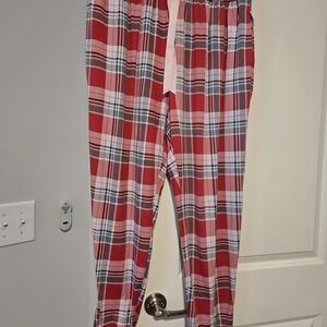 U.S. Polo Assn. Red and Pink Plaid Jogger Style Pajama Bottoms.